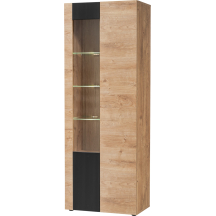 Witryna wysoka Dąb Ribbeck / Czarny Ryflowany ARON Podstawowe