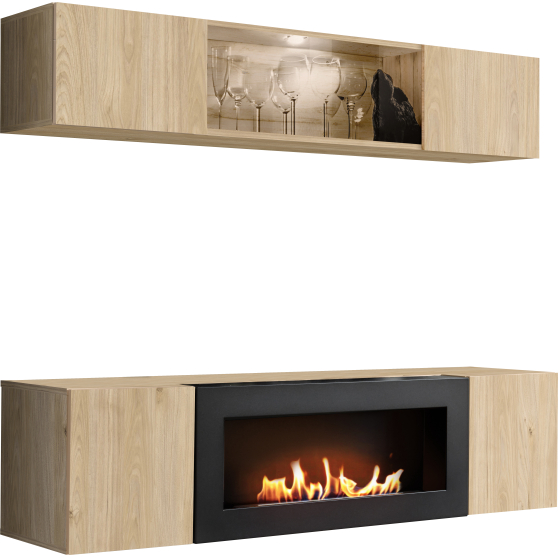 Meblościanka z biokominkiem N3 Hickory Jackson FLY HICKORY JACKSON Podstawowe