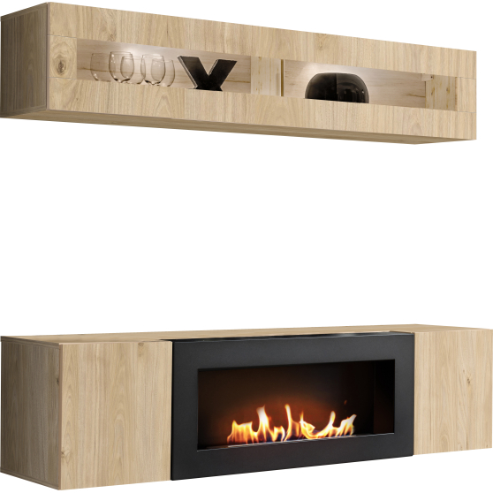 Meblościanka z biokominkiem N2 Hickory Jackson FLY HICKORY JACKSON Podstawowe