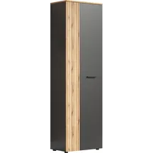 Szafa 60 cm 2-drzwiowa z lamelami Grafit / Dąb Evok ESTEBAN Podstawowe
