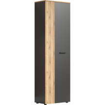 Szafa 60 cm 2-drzwiowa z lamelami Grafit / Dąb Evok ESTEBAN Podstawowe