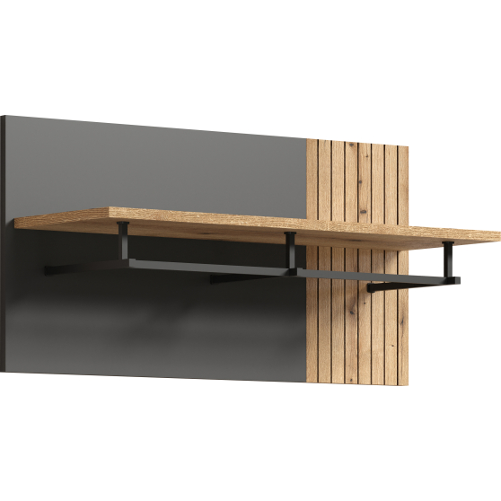 Panel z wieszakami i półką do przedpokoju 80 cm Grafit / Dąb Evok ESTEBAN Podstawowe