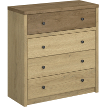 Komoda z czterema szufladami Dąb Cremona / Dąb Lefkas DENZEL Podstawowe