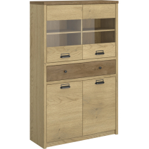 Niska witryna kredens z szufladą Dąb Cremona / Dąb Lefkas DENZEL Podstawowe