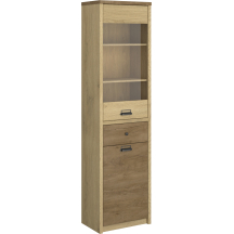 Wysoka witryna do salonu Dąb Cremona / Dąb Lefkas DENZEL Podstawowe