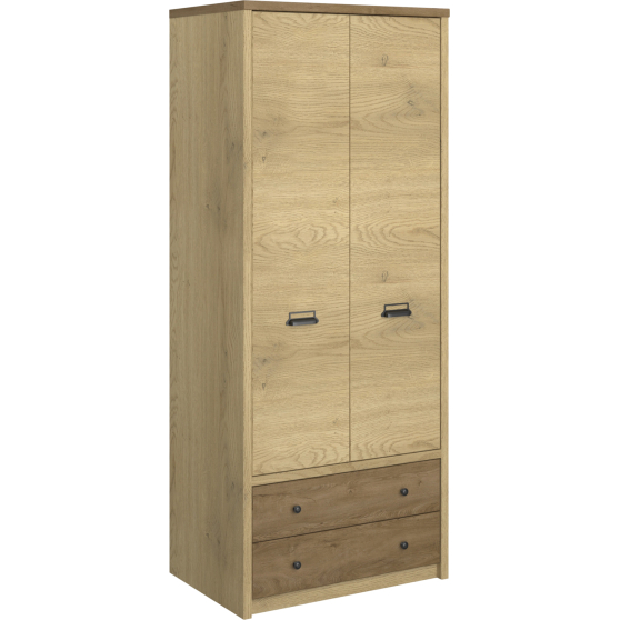 Szafa 2-drzwiowa z dwoma szufladami Dąb Cremona / Dąb Lefkas DENZEL Podstawowe