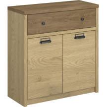 Komoda dwudrzwiowa z szufladą Dąb Cremona / Dąb Lefkas DENZEL Podstawowe (1)