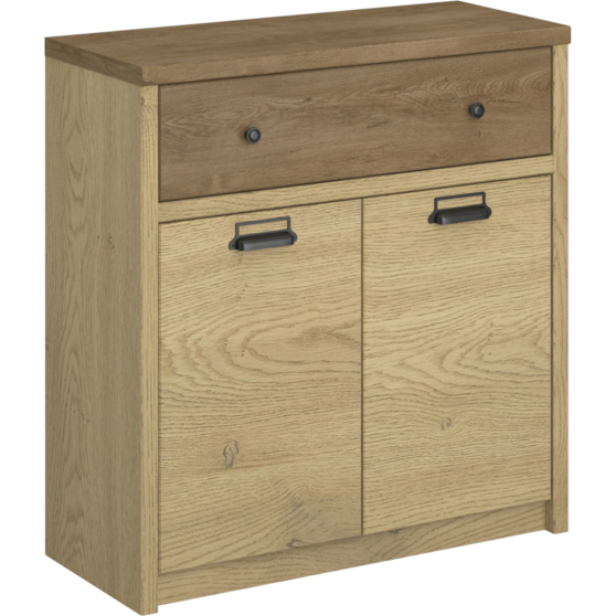 Komoda dwudrzwiowa z szufladą Dąb Cremona / Dąb Lefkas DENZEL Podstawowe (1)