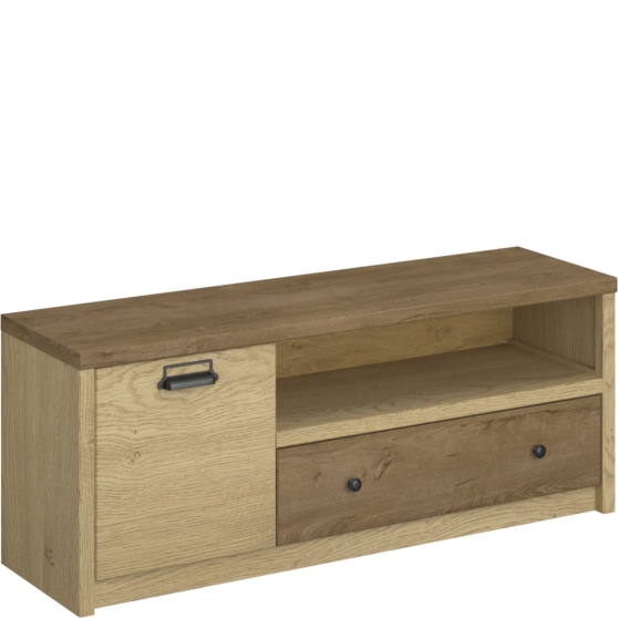 Szafka RTV pod telewizor jednodrzwiowa z szufladą Dąb Cremona / Dąb Lefkas DENZEL Podstawowe