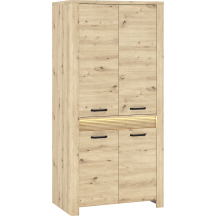 Szafa czterodrzwiowa + LED dąb artisan MORIS Podstawowe