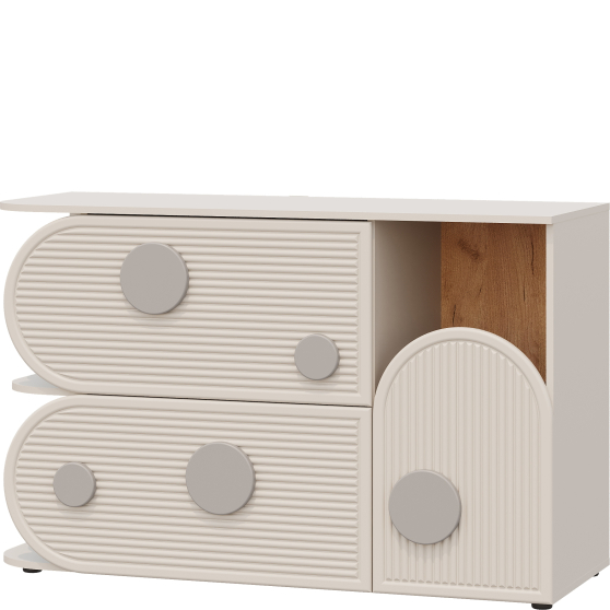 Komoda dziecięca jednodrzwiowa z szufladami + LED Kaszmir PING Podstawowe