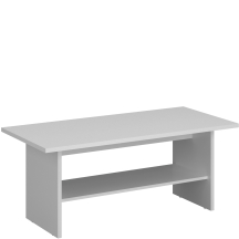 Biała ława do salonu z półką 120 cm ERDEN Podstawowe