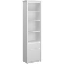 Regał otwarty jednodrzwiowy z szufladą biały mat ERDEN Podstawowe