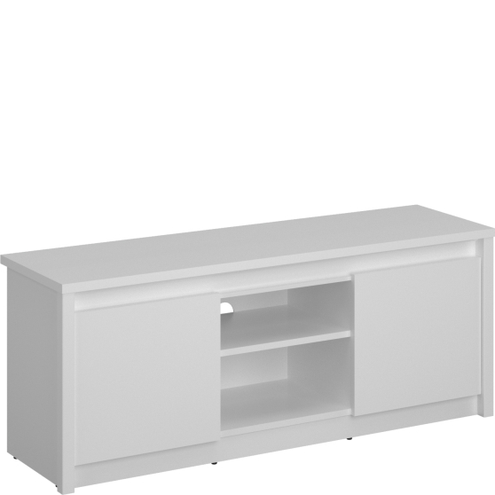Szafka RTV dwudrzwiowa 125 cm biały mat ERDEN Podstawowe