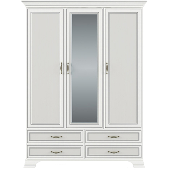 Szafa 3-drzwiowa z lustrem i szufladami Fineline Crema TIFFANY II Podstawowe