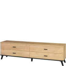 Szafka RTV pod telewizor 181 cm Dąb Lefkas / Czarny JOHN II Podstawowe