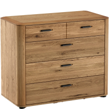 Komoda dębowa do sypialni z szufladami MONA.010.14 Dąb Miodowy MONACO Podstawowe
