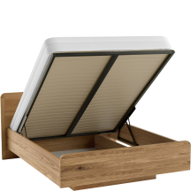 Łóżko dębowe 160 x 200 ze stelażem i pojemnikiem MONA.095.P.14 Dąb Miodowy MONACO Podstawowe