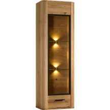 Witryna wisząca z oświetleniem Dąb Miodowy MONA.060.14 MONACO Podstawowe