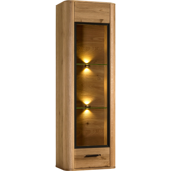 Witryna wisząca z oświetleniem Dąb Miodowy MONA.060.14 MONACO Podstawowe