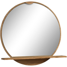 Lustro okrągłe z półką i oświetleniem Dąb Miodowy MONA.067.14 MONACO Podstawowe