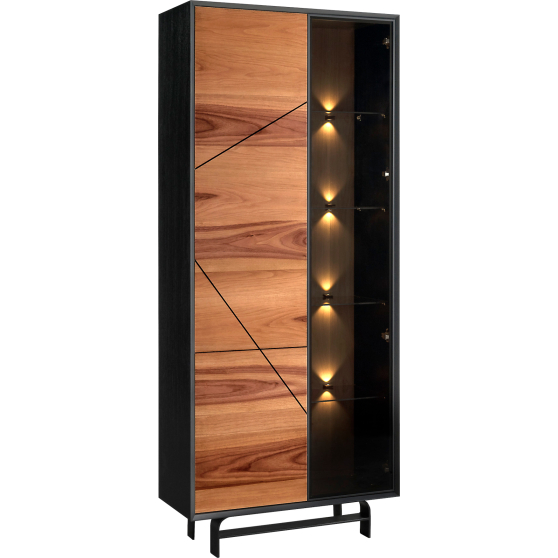 Witryna 2-drzwiowa z oświetleniem VER.030.15 Orzech Naturalny VERANO Podstawowe