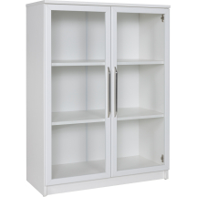 Niska witryna dwudrzwiowa uniwersalna kolor Biały Podstawowe