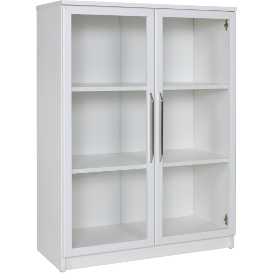 Niska witryna dwudrzwiowa uniwersalna kolor Biały Podstawowe