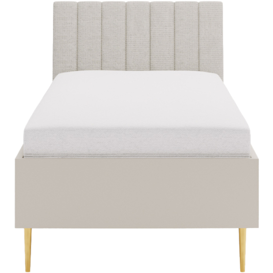 Łóżko 80 x 200 pojedyncze ze stelażem tapicerowany zagłówek B05 BELUNA Podstawowe