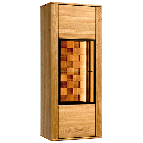 Witryna wisząca dębowa z oświetleniem Typ 14 LUNA Podstawowe