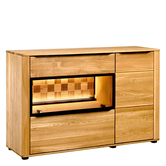 Komoda mała dębowa z oświetleniem Typ 44 LUNA Podstawowe