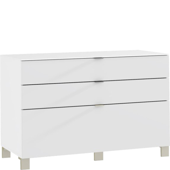 Komoda z szufladami 110 cm ENJK211-C605 Biały / szkło Optiwhite POOLE Podstawowe