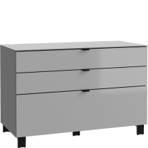 Komoda z szufladami 110 cm ENJK211-M534 Szary /Jasnoszare szkło POOLE Podstawowe
