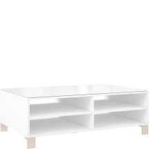 Ława z półkami 110 x 70 CFTT5025-C605 Biały / Biały Lakier POOLE Podstawowe
