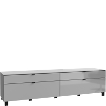 Szafka RTV 220 cm ENJT221-M534 Szary /Jasnoszare szkło POOLE Podstawowe