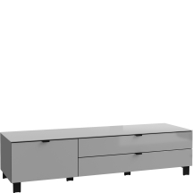 Szafka RTV 165 cm ENJT121-M534 Szary /Jasnoszare szkło POOLE Podstawowe