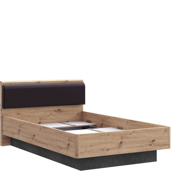 Łóżko młodzieżowe 120 x 200 RVXL2202-C772 Dąb Artisan / Beton Ciemnoszary RAVEN Podstawowe