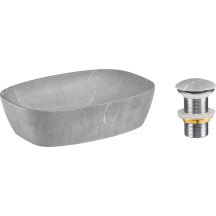 Umywalka nablatowa ANNA MH owalna 50 cm z korkiem Podstawowe