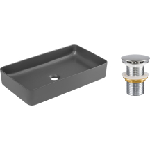 Umywalka ceramiczna SLIM GREY 60 z korkiem Podstawowe