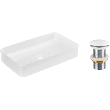 Umywalka ceramiczna SLIM WHITE 60 z korkiem Podstawowe
