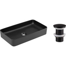 Umywalka ceramiczna SLIM BLACK 60 z korkiem Podstawowe