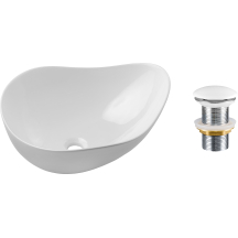 Zestaw umywalka z korkiem CLOUD Biały Połysk Podstawowe