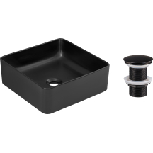 Umywalka ceramiczna SLIM BLACK 40 z korkiem Podstawowe