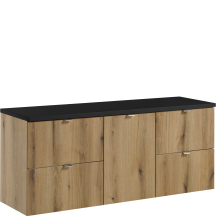Zestaw szafek łazienkowych z koszem na pranie 140 cm NOVA OAK Podstawowe