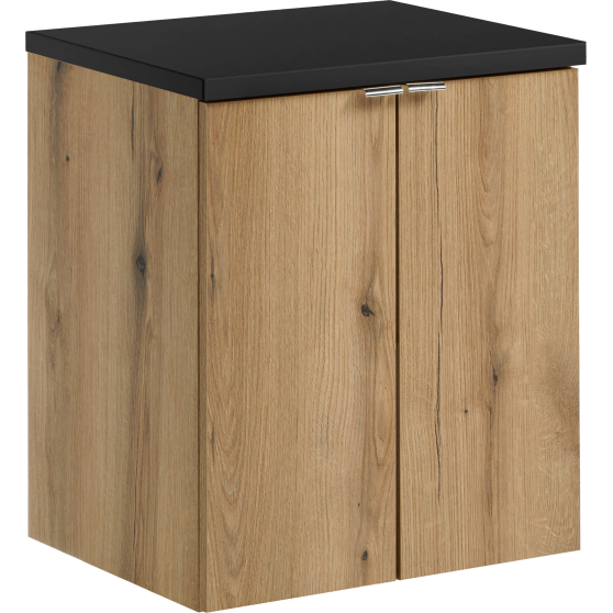 Szafka łazienkowa wisząca z czarnym blatem 50 cm NOVA OAK Podstawowe