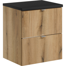 Szafka łazienkowa wisząca z czarnym blatem 50 cm NOVA OAK Podstawowe