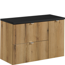 Zestaw szafek łazienkowych z czarnym blatem 90 cm NOVA OAK Podstawowe