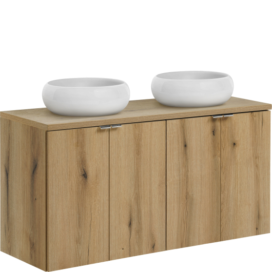Zestaw szafek łazienkowych 120 cm z blatem i umywalką NOVA OAK Podstawowe