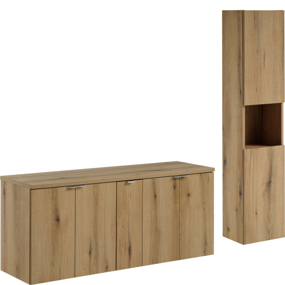 Zestaw mebli łazienkowych z szafką pod umywalkę 140 cm NOVA OAK Podstawowe