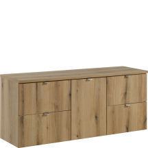Zestaw szafek łazienkowych z koszem na pranie 140 cm NOVA OAK Podstawowe